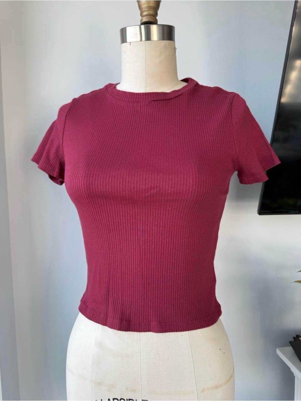H&M Ribbed Short-Sleeve Tee